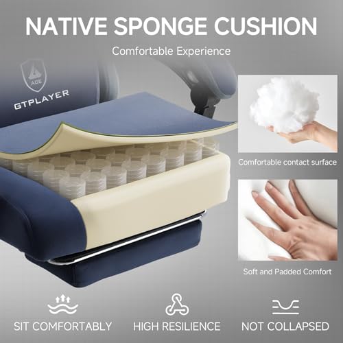 Fabric Gaming Chair with Footrest S781