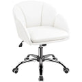 White Swivel Rolling Desk Chair with Armrests X209