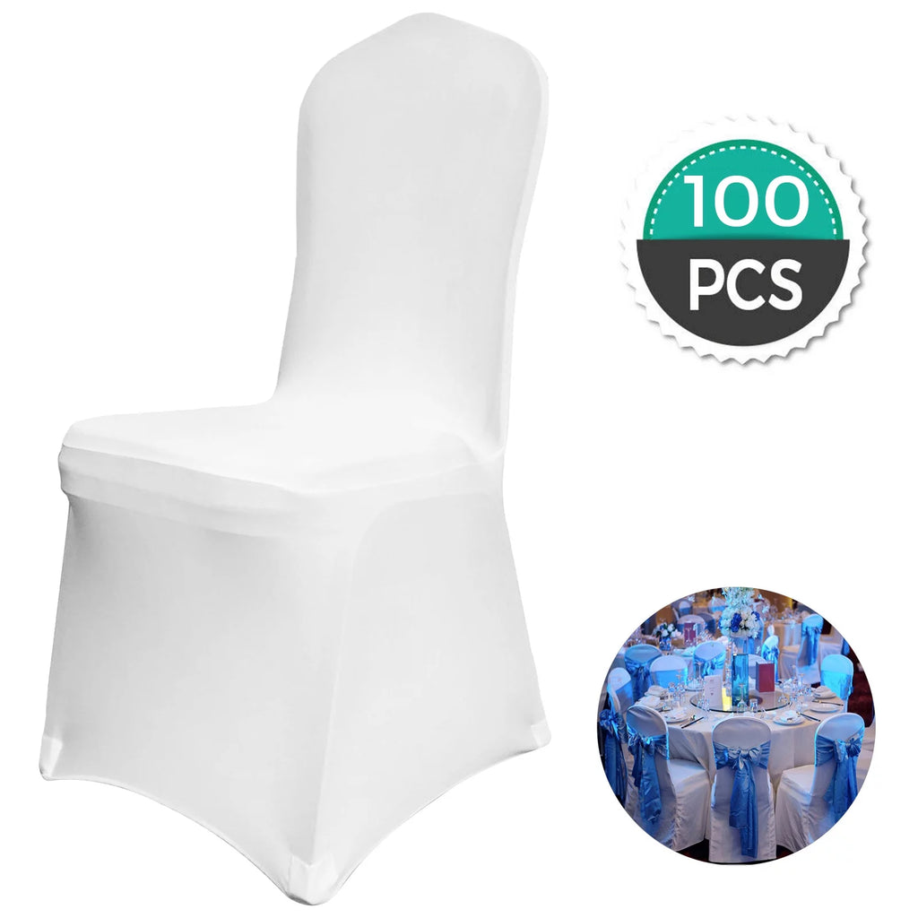 White Spandex Chair Covers 100 PCS C69028