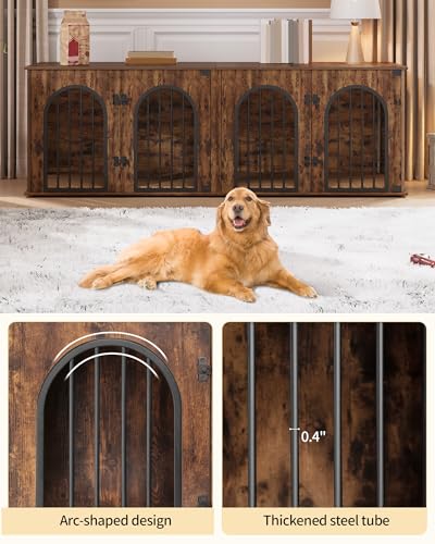 71" Wooden Dog Crate Furniture with Divider G15693