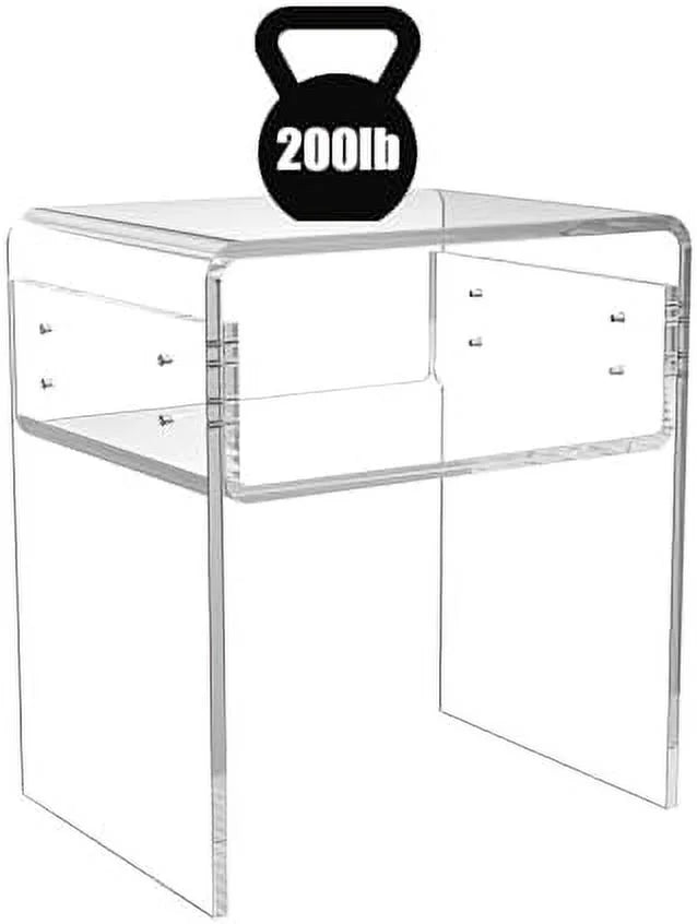 Acrylic Side Table 16" L x 12" W x 18" H Clear Small End Table U934354