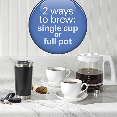 2-Way 12 Cup Programmable Drip Coffee Maker & Single Serve Machine, Glass Carafe, Black H54401