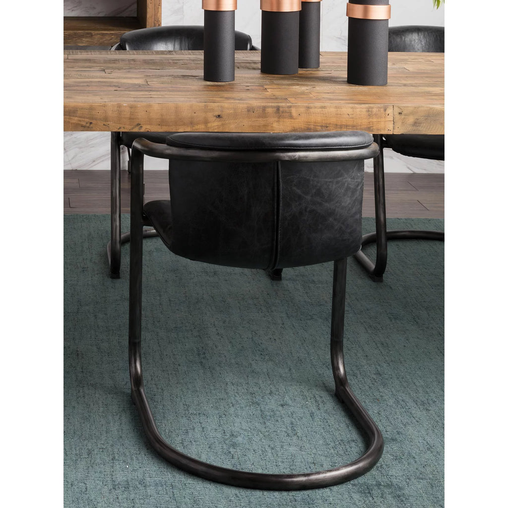 Onyx Black Leather Dining Chair Set Of Two S6510