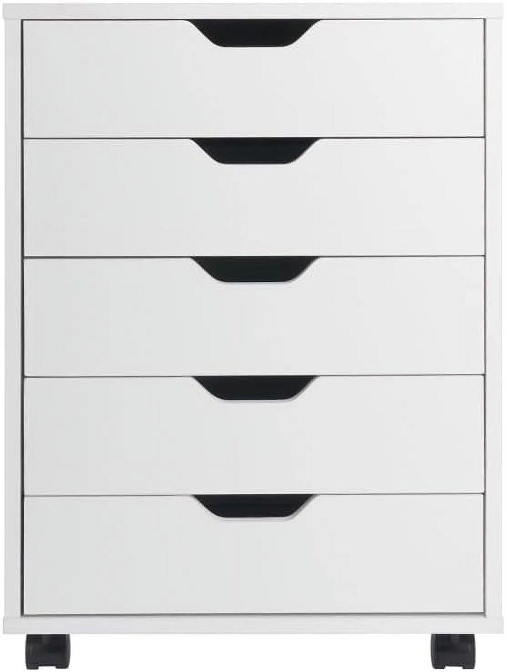 White 5 Drawer Wood File Cabinet T8490