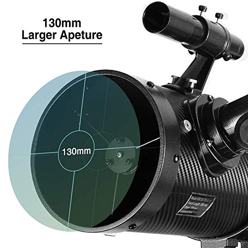 130EQ Newtonian Reflector Telescope with Barlow Lens & Moon Filter W3575