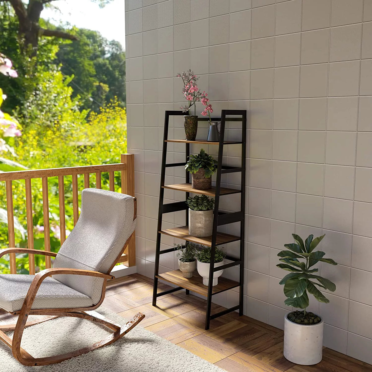 4 Tier Brown Bookshelf D844