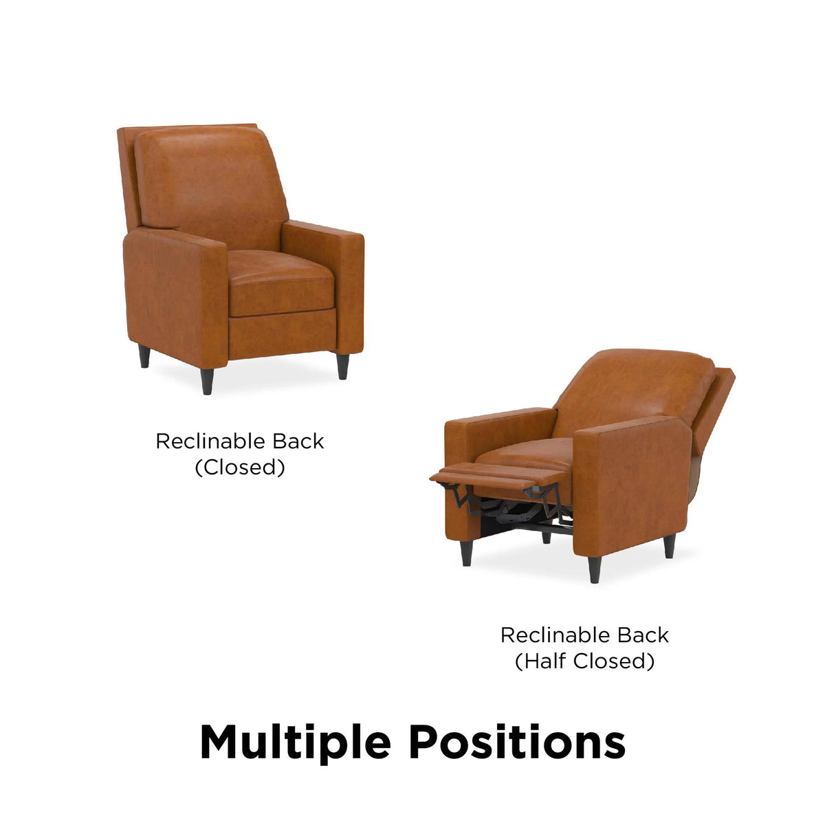 Camel Faux Leather Pushback Recliner P55326