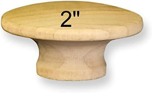 10 Pcs 2" Round Unfinished Birch Wood Drawer Knob T9135