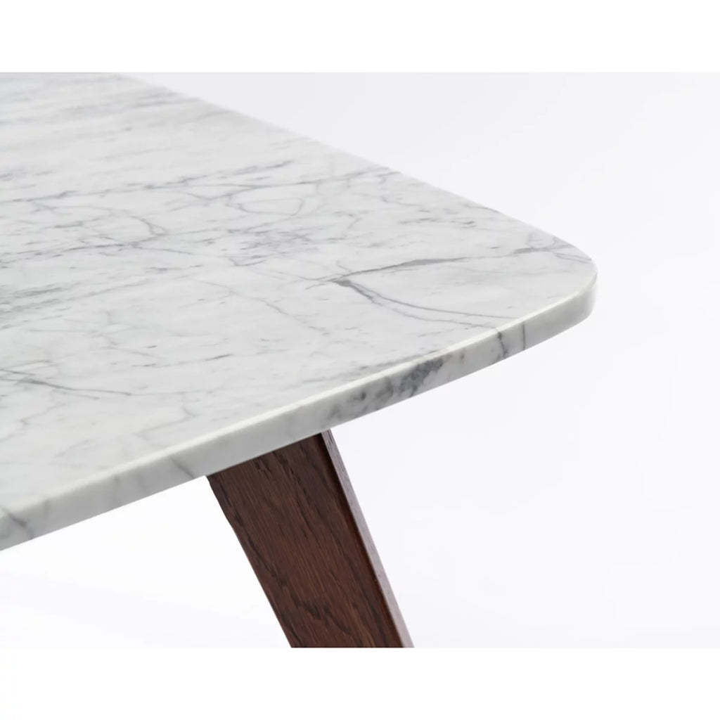 White and Brown Square Marble Coffee Table M9767