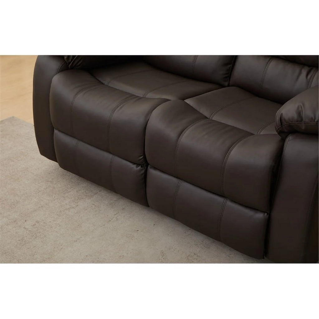 Brown Faux Leather Loveseat X32434