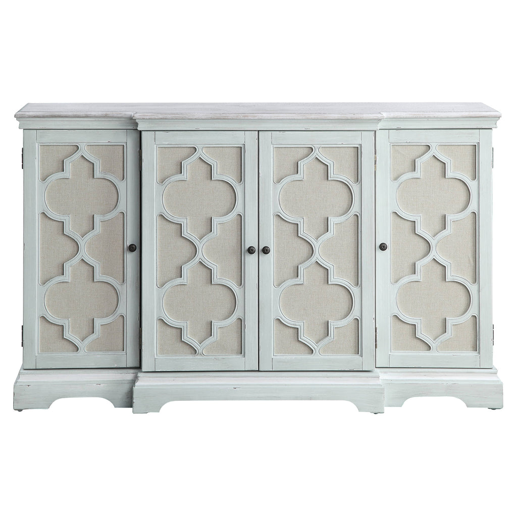 Light Teal Console Table with Door J1664