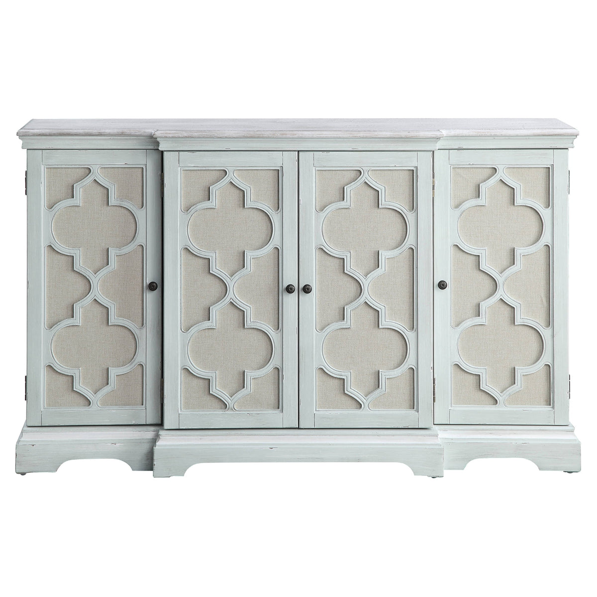 Light Teal Console Table with Door J1664