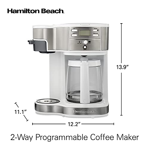 2-Way 12 Cup Programmable Drip Coffee Maker & Single Serve Machine, Glass Carafe, Black H54401