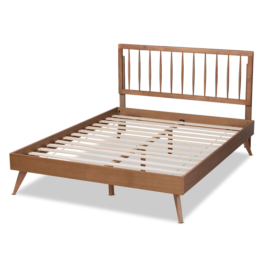 King Ash Walnut Wood Platform Bed G88202