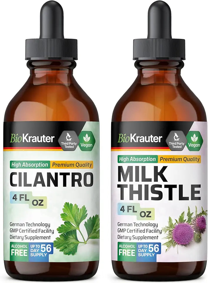 Cilantro Tincture 4 Fl. Oz. & Milk Thistle Tincture 4 Fl. Oz. Y1149
