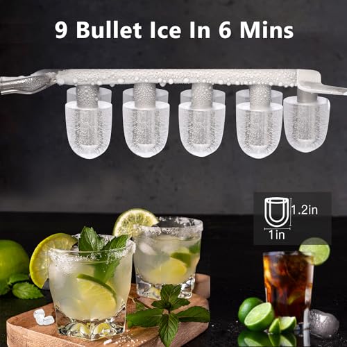 Countertop Portable Ice Maker with Self-Cleaning, 26.5lbs/24Hrs, 9 Bullet Ice Cubes V14559