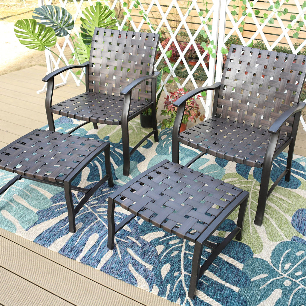 5 Pcs Outdoor Patio Furniture Conversation Set L91027