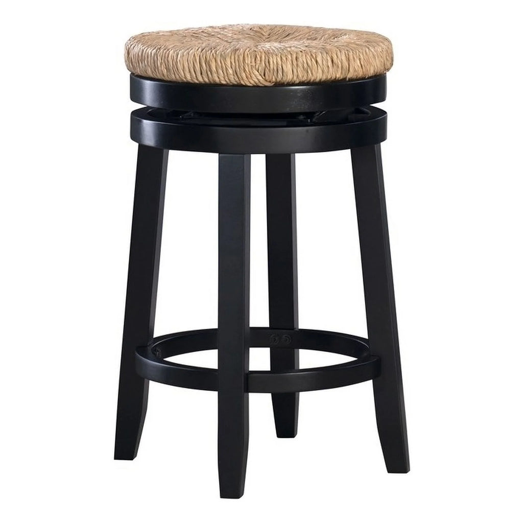 Black Wood Swivel Counter Stool Set of 2 G5247