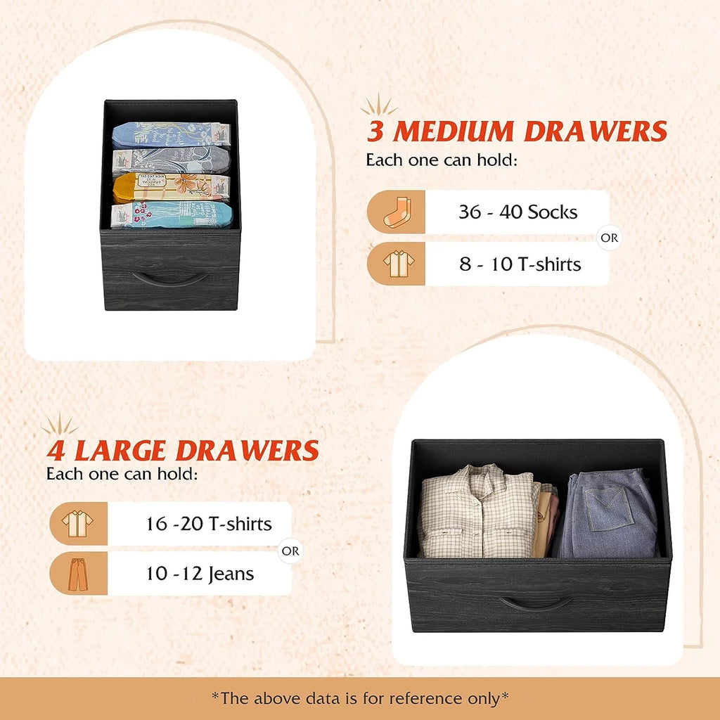 Fabric Dresser with 10 Deep Drawers S48136