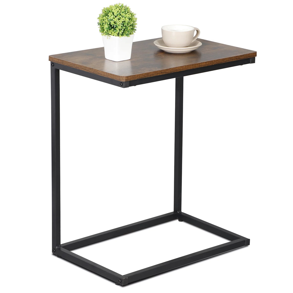 C Shaped End Table with Metal Frame C52353
