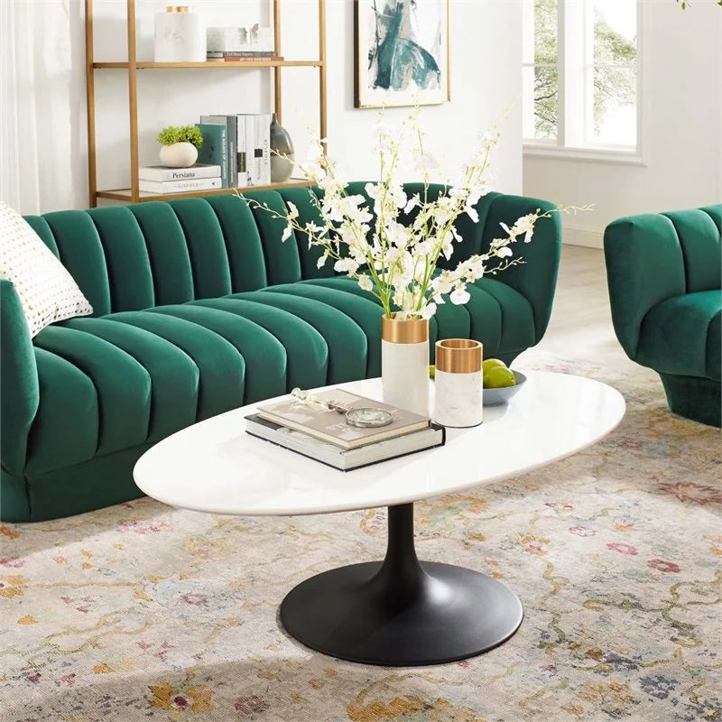 48" Oval Top Metal Coffee Table Q34659