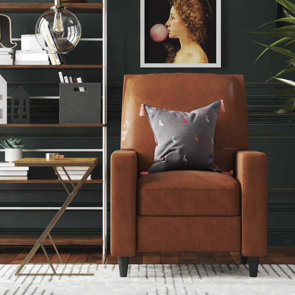 Camel Faux Leather Pushback Recliner P55326