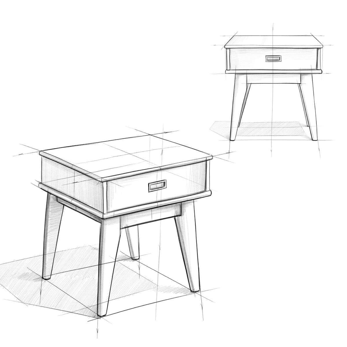Mid Century End Table Y713060