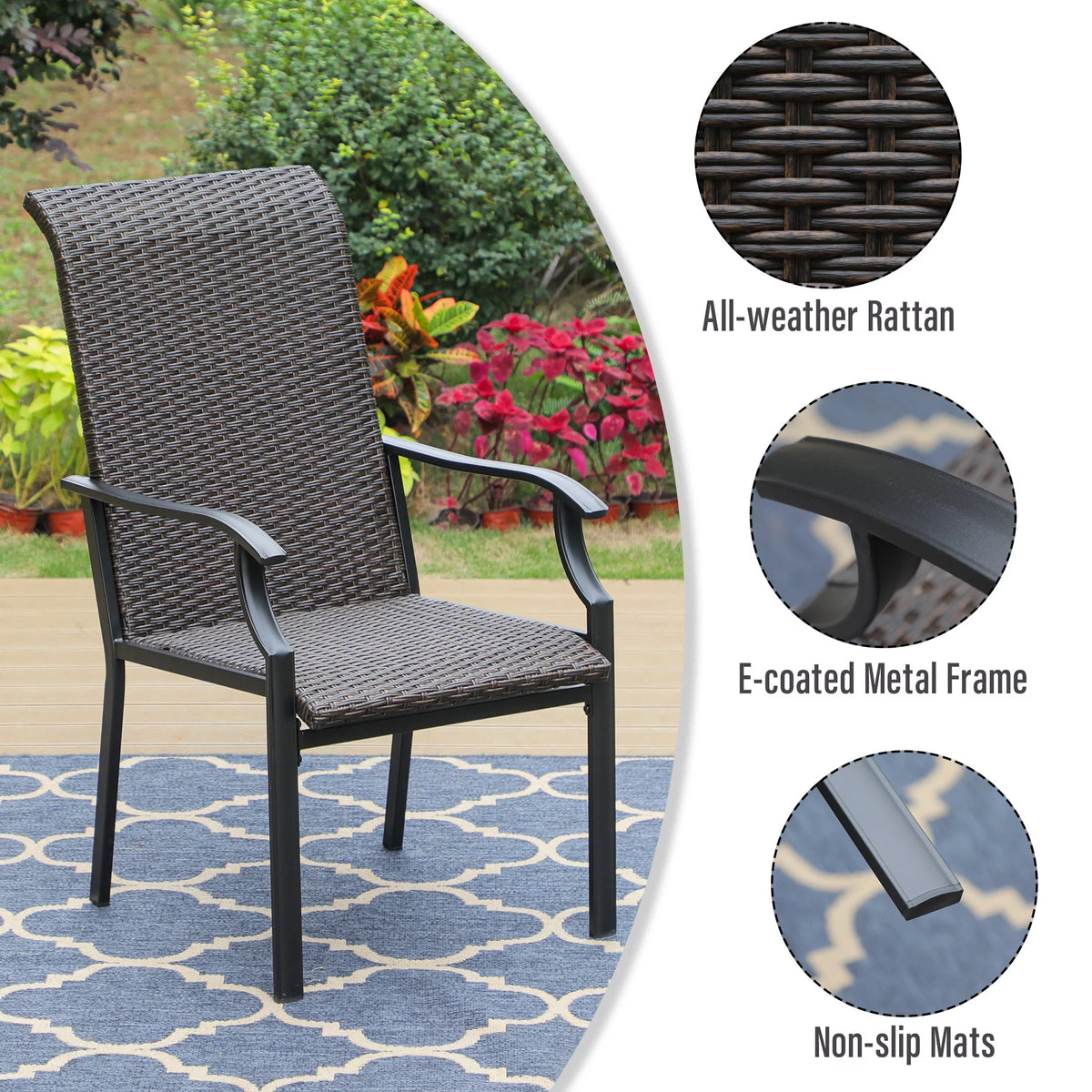 9 Pieces Wicker Rattan Outdoor Patio Dining Set J506243