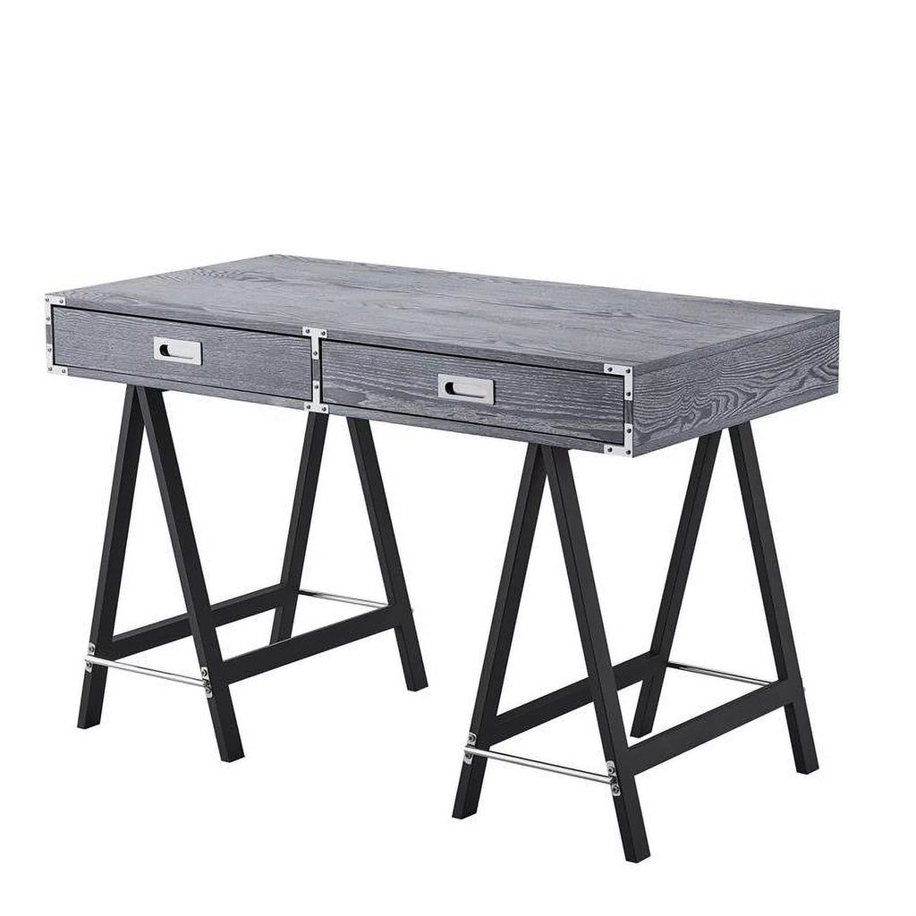 Gray 2-Drawer Wood Writing Desk A4246