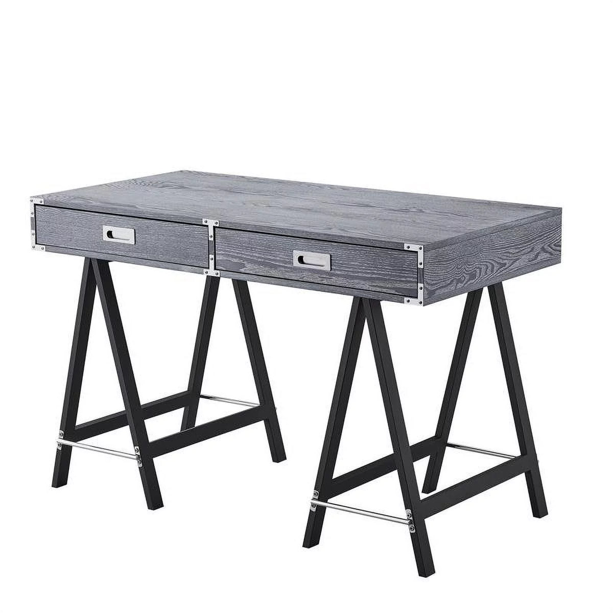 Gray 2-Drawer Wood Writing Desk A4246