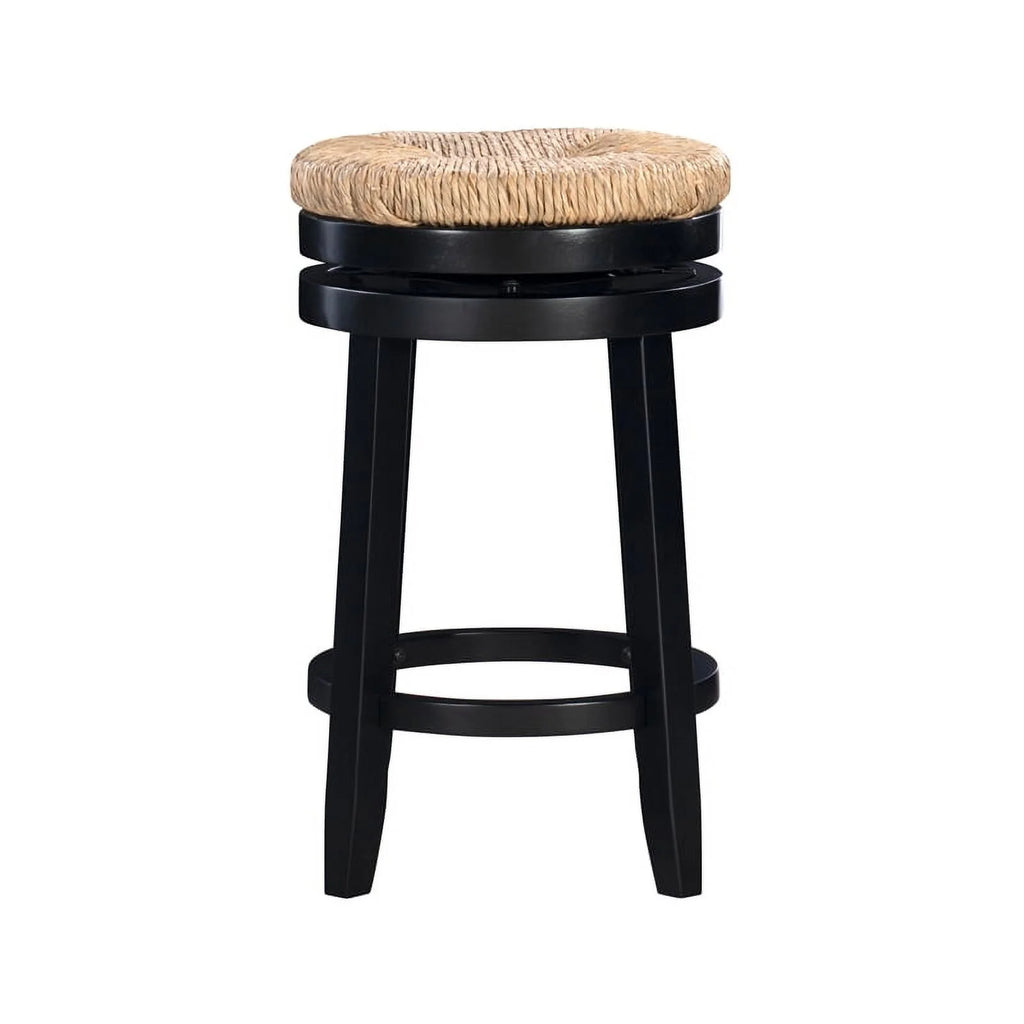 Black Wood Swivel Counter Stool Set of 2 G5247