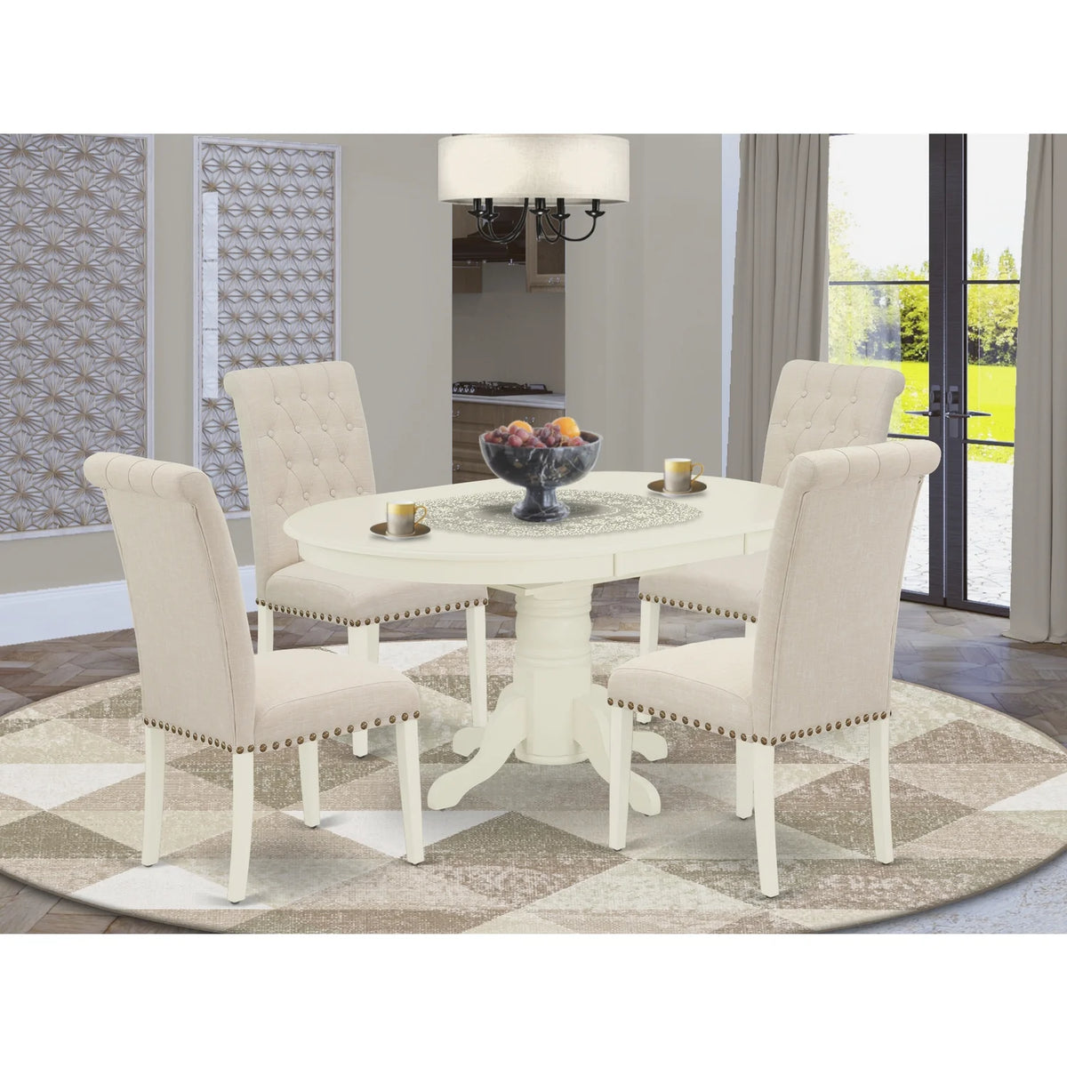 5 Pc Dining Set with Oval Table and 4 Chairs N8194