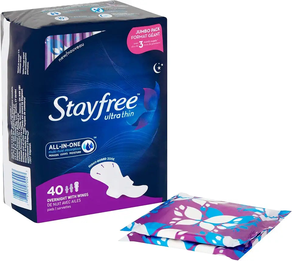 Ultra Thin Pads with Wings Overnight 40 Pads K15916