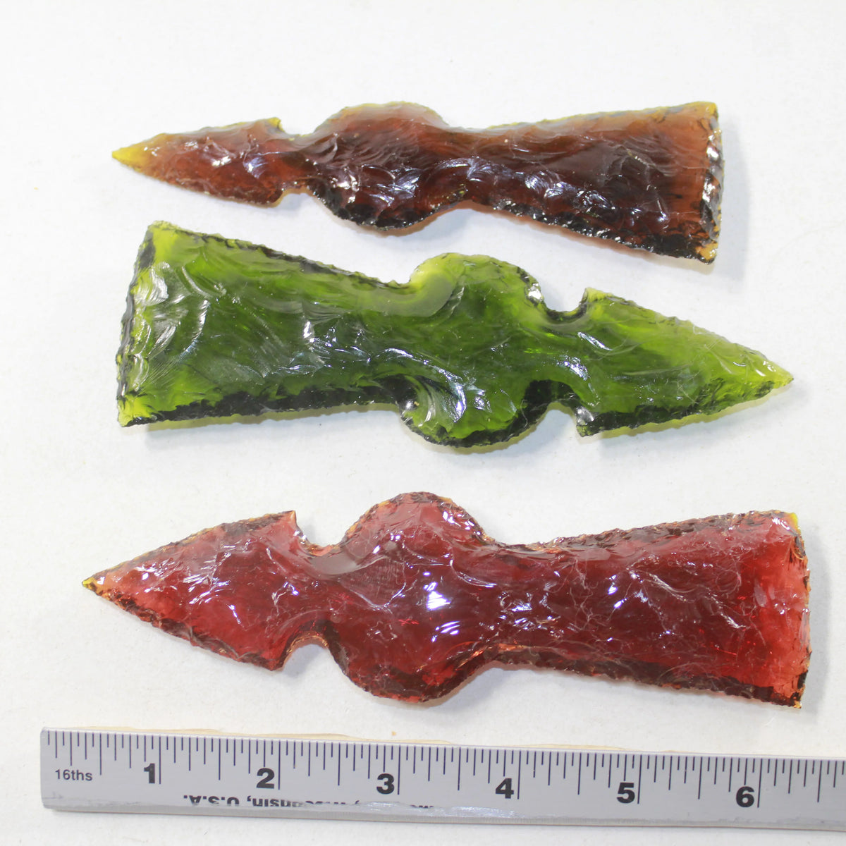 3 Glass Ornamental Tomahawk Heads J626359
