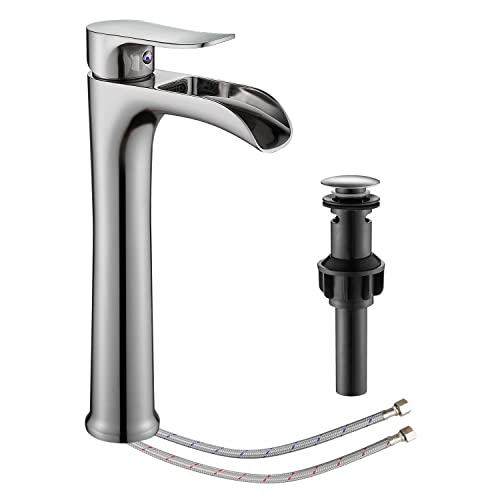Matte Black Single Hole Waterfall Vessel Sink Faucet X5597