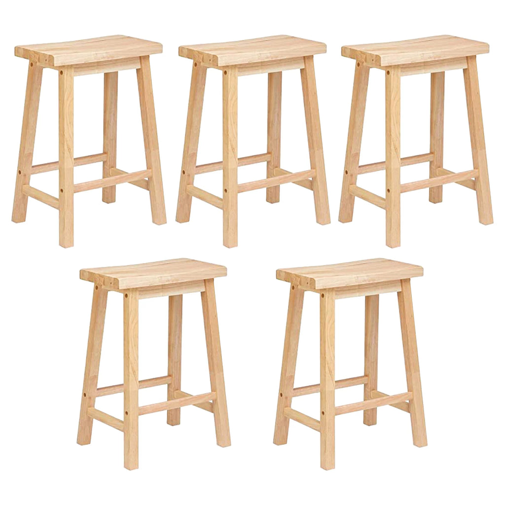Natural 29In Wood Kitchen Counter Stools 5 Pack C43509