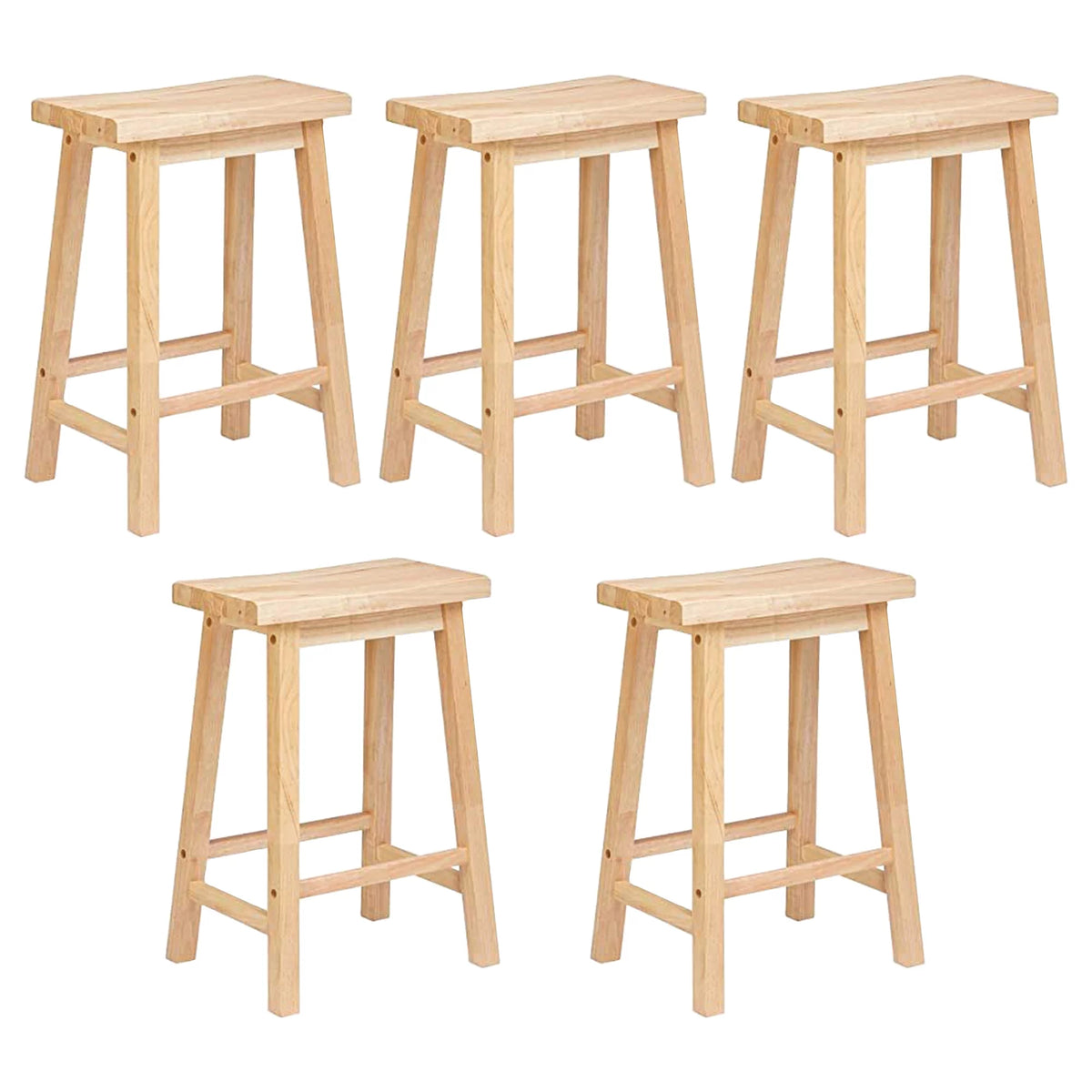 Natural 29In Wood Kitchen Counter Stools 5 Pack C43509