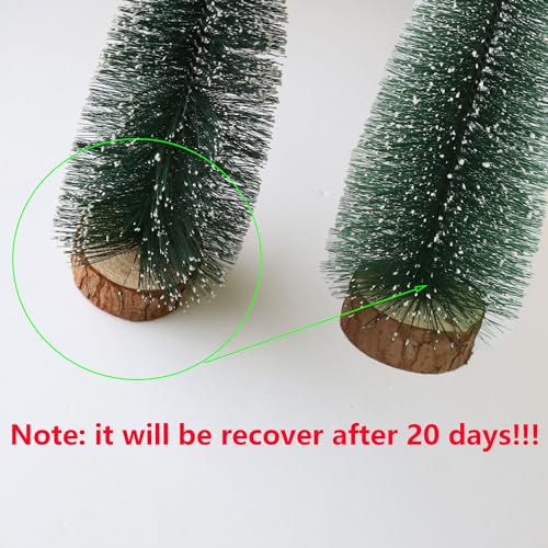 Mini Christmas Trees with Snow and Wooden Base N381