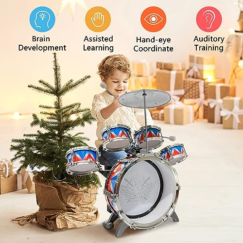 5 Piece Kids Drum Set with Stool K6559