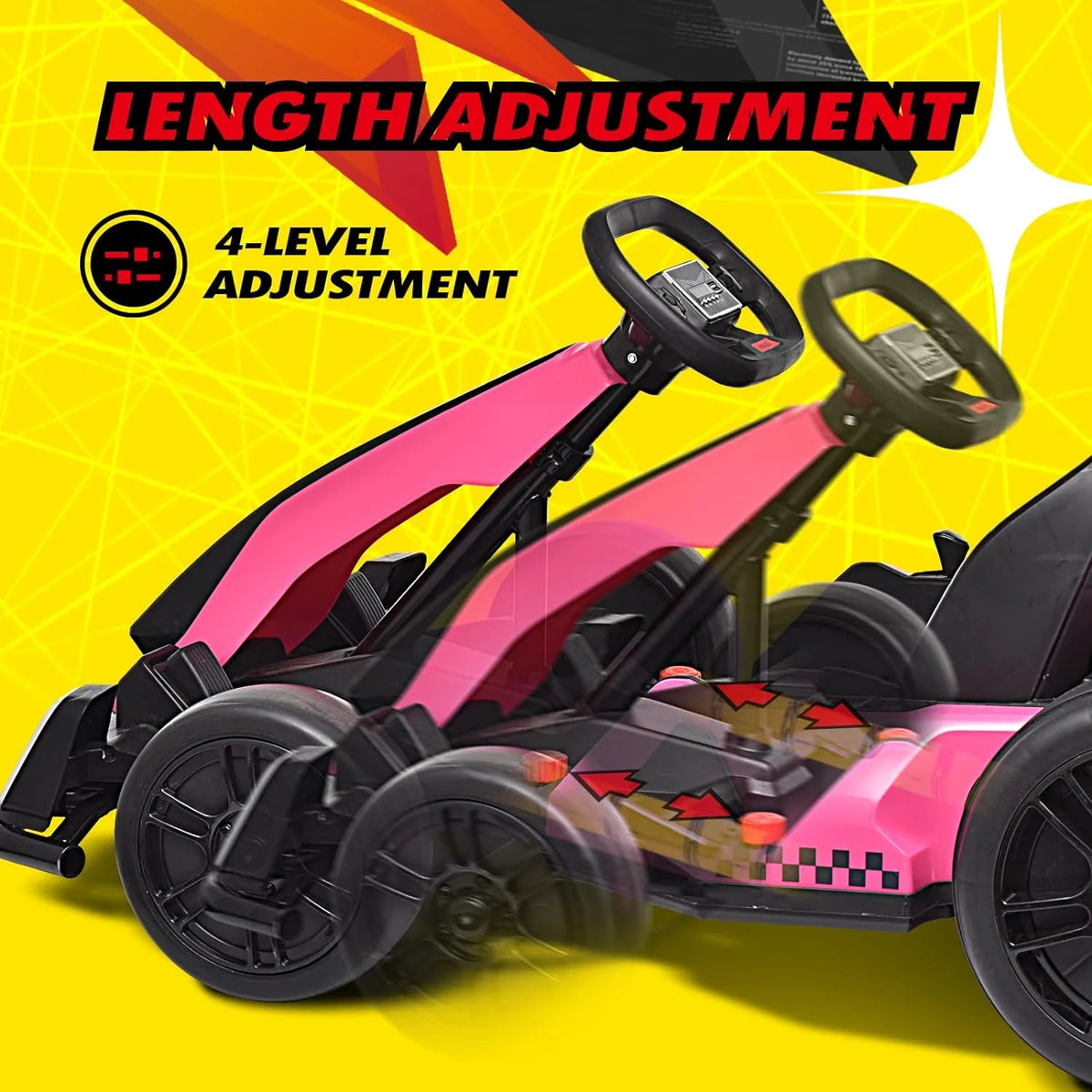 24 V 300W Electric Pedal Go Kart with Drift Mode, Pink A9815