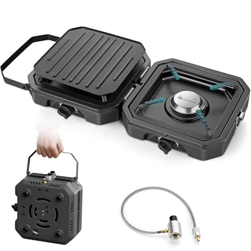 2 Burner Propane Camping Stove with Griddle & Grates D882521