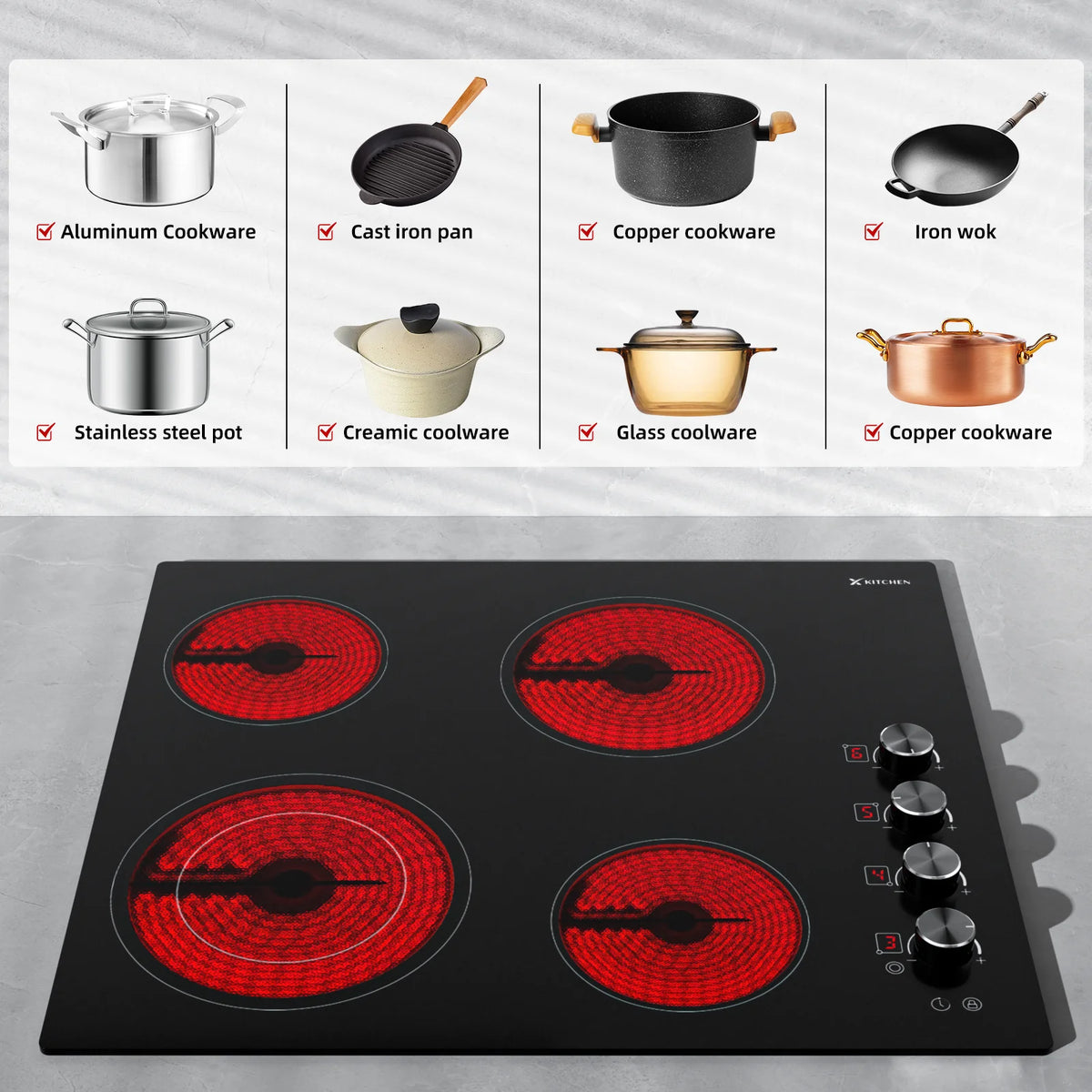 24 Inch 4 Burners Electric Cooktop S571554