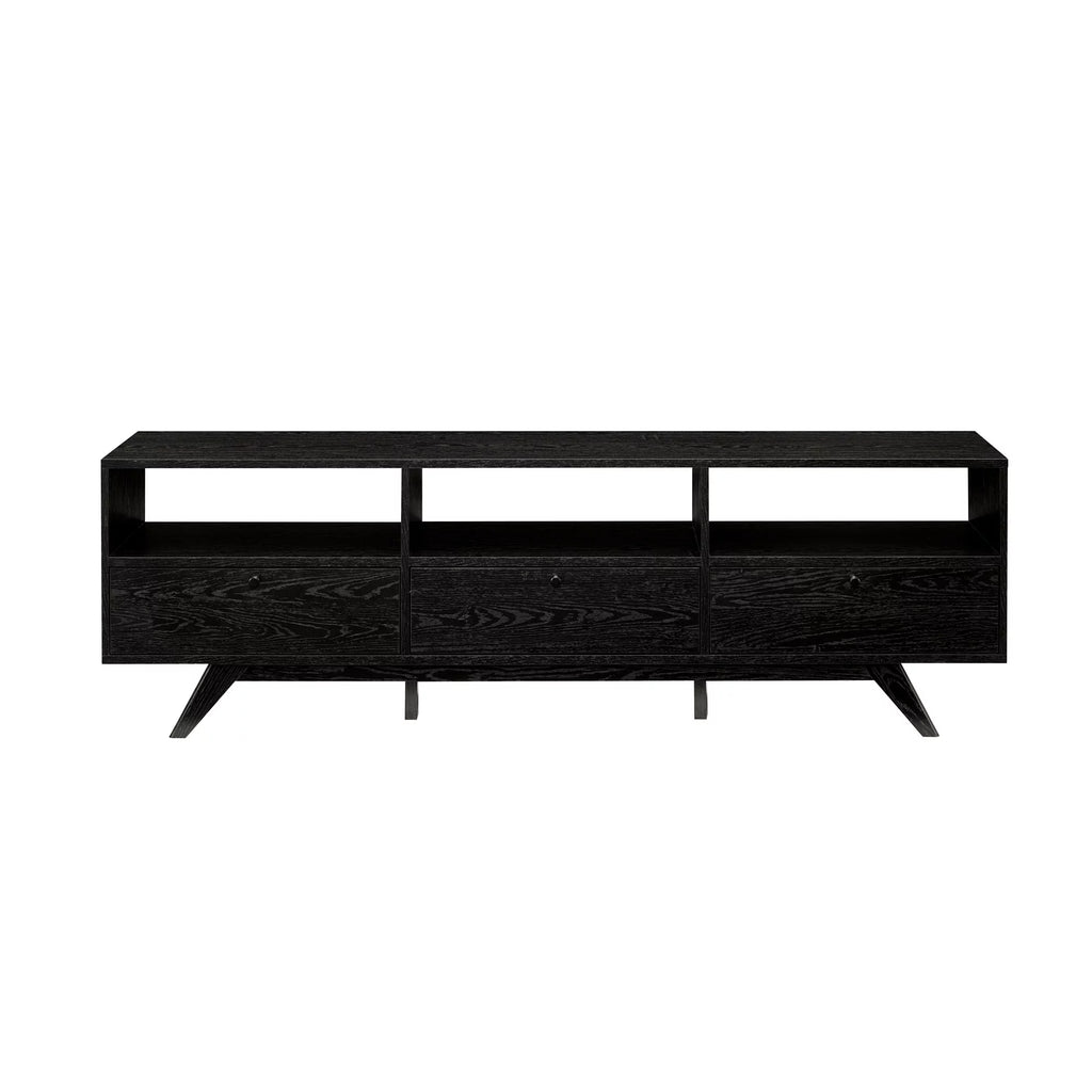 Black Mid-Century Modern Storage TV Stand V4464