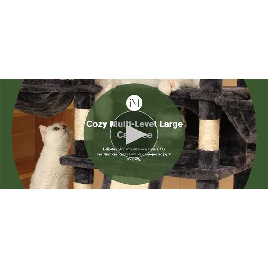 68 Inches Multi-Level Cat Tree with Cat Condo Plush Perches Sisal Scratching D5298
