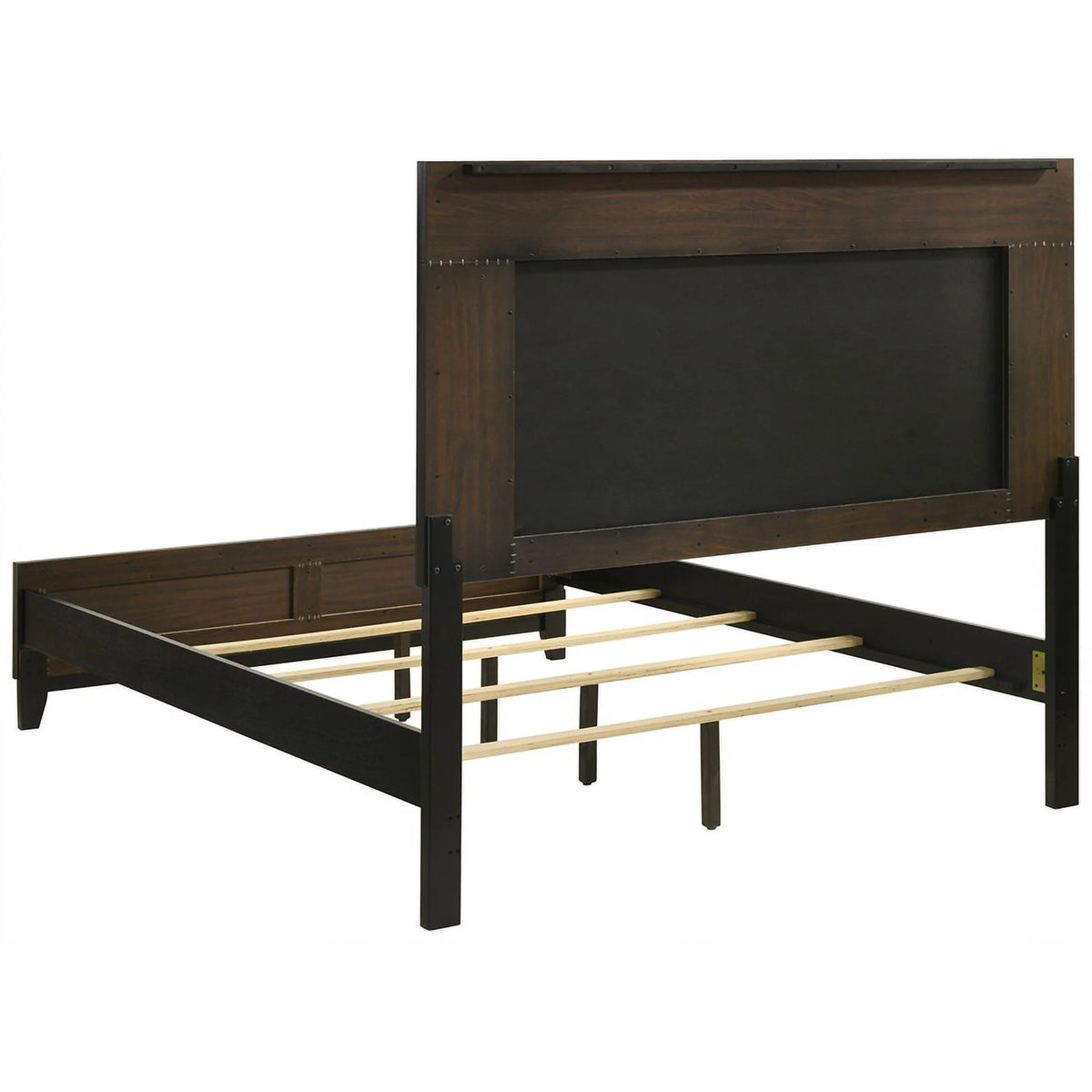 5-Pcs Light Brown & Gray Wood Eastern King Bedroom Set W8213