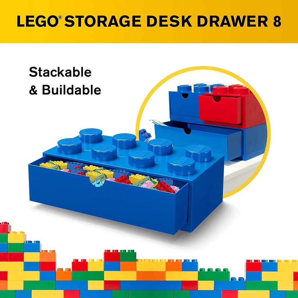 8 Stud Stackable Storage Brick Desk Drawer O801567