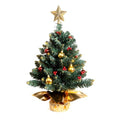 24 Inch Artificial Christmas Tree with LED Lights and Ornaments T21419