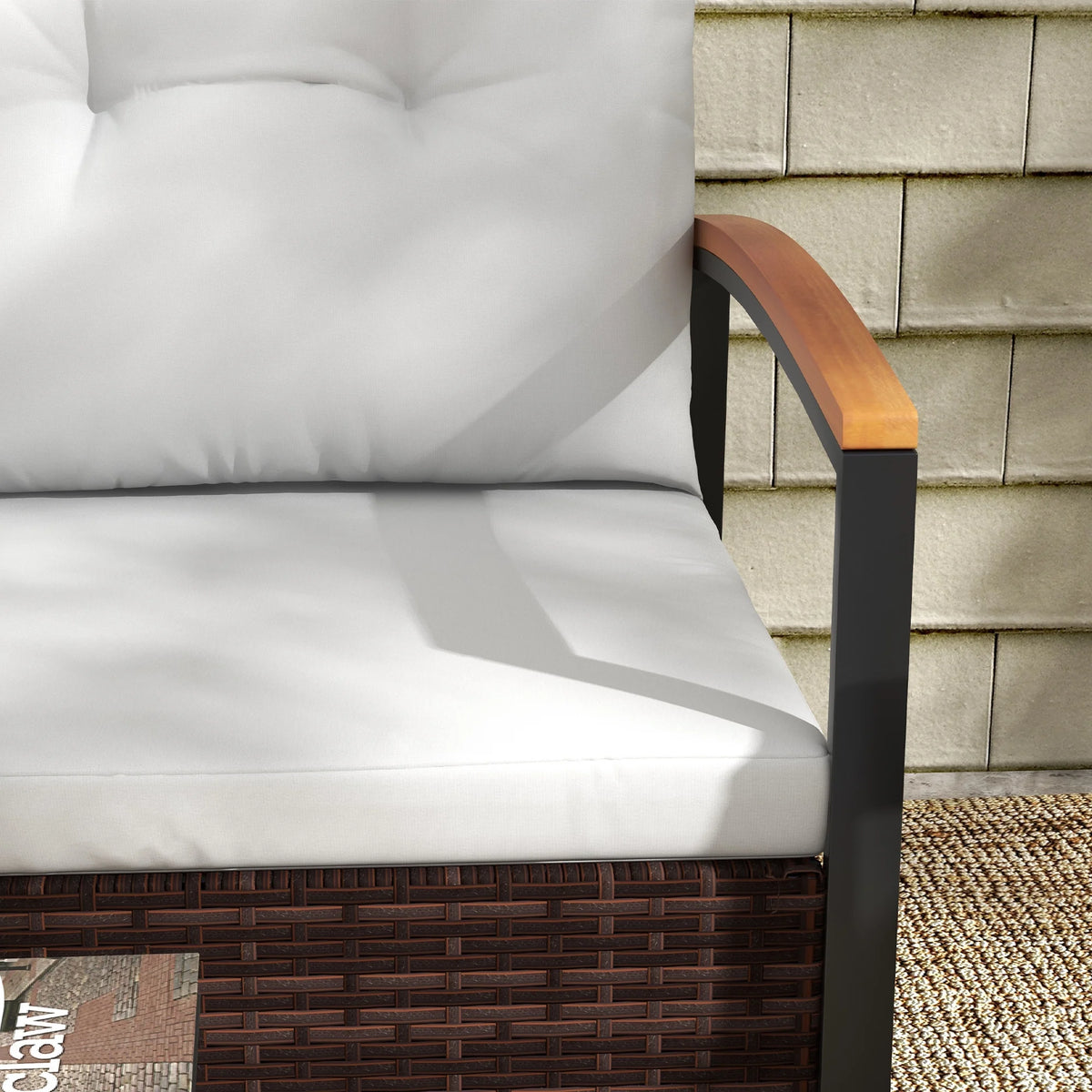4 PCs White Patio Furniture Set V949683