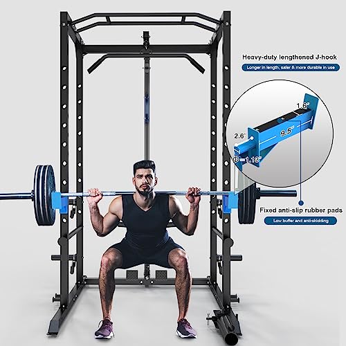 Power Cage with J-Hooks, Dip Handles, Landmine Attachment Q806