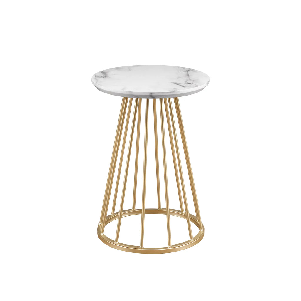 Modern 16" Accent Table with Metal Cage Base N1150
